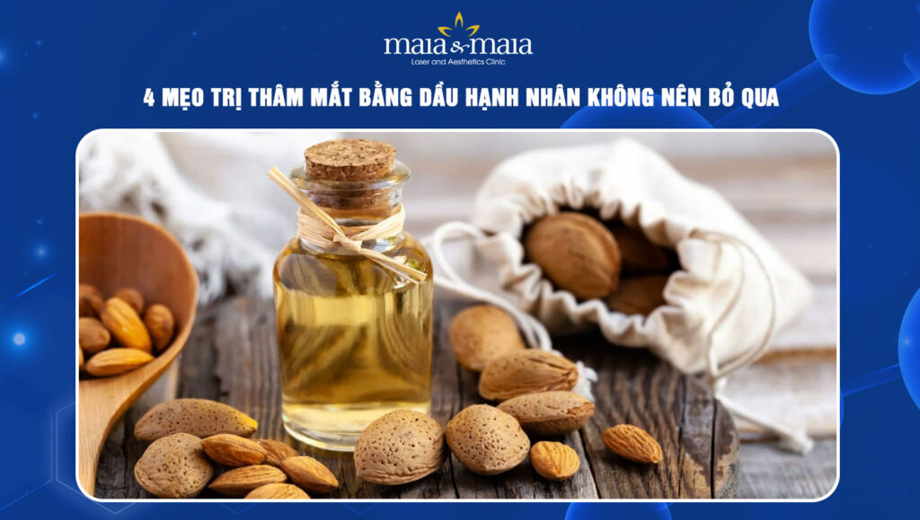 Trị thâm mắt bằng dầu hạnh nhân
