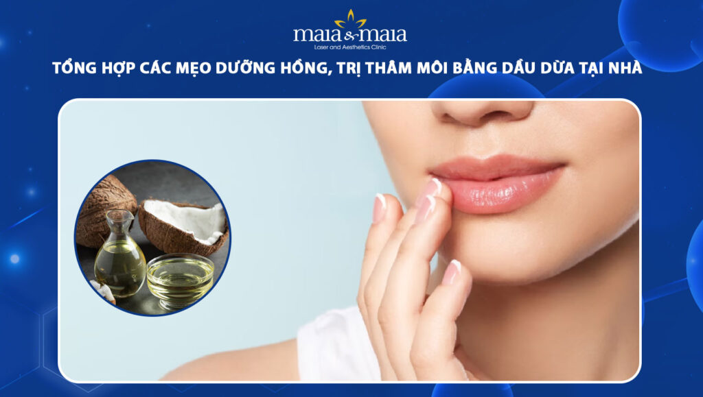 trị thâm môi bằng dầu dừa