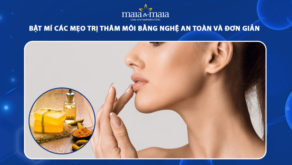 trị thâm môi bằng nghệ