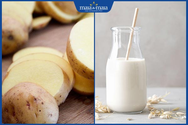 Bật mí 5 mẹo trị thâm nách bằng khoai tây an toàn tại nhà 3 khoai tây và sữa tươi