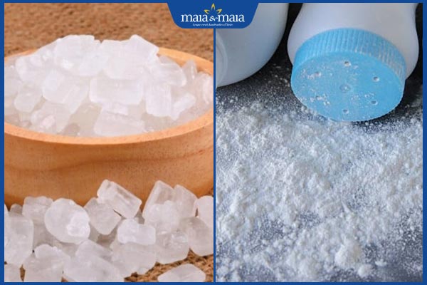 phèn chua và phấn rôm