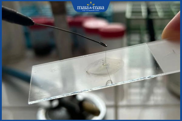 dung dịch lên mẫu bệnh phẩm