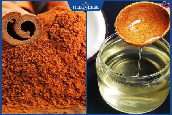 bột quế và dầu dừa