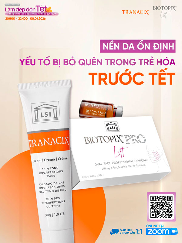 Hội thảo trực tuyến: Làm đẹp đón tết: Nhận diện rủi ro - Xử lý biến chứng - Tối ưu hiệu quả điều trị 3 sản phẩm biotopix pro