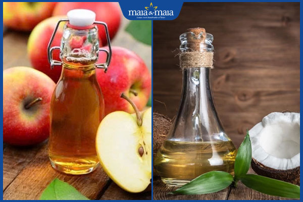 giấm táo và dầu dừa