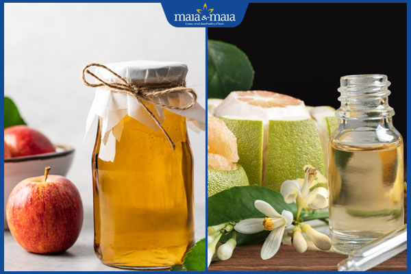 giấm táo và tinh dầu bưởi