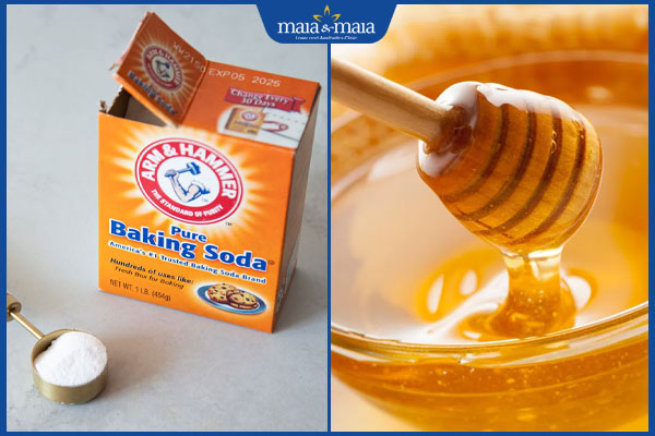 baking soda và mật ong