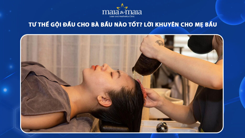 tư thế gội đầu cho bà bầu
